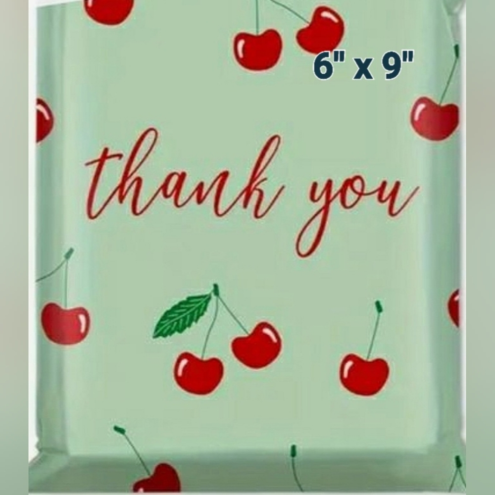 15 🍒 6x9 Polymailers, PLUS 15 Thank You Stickers